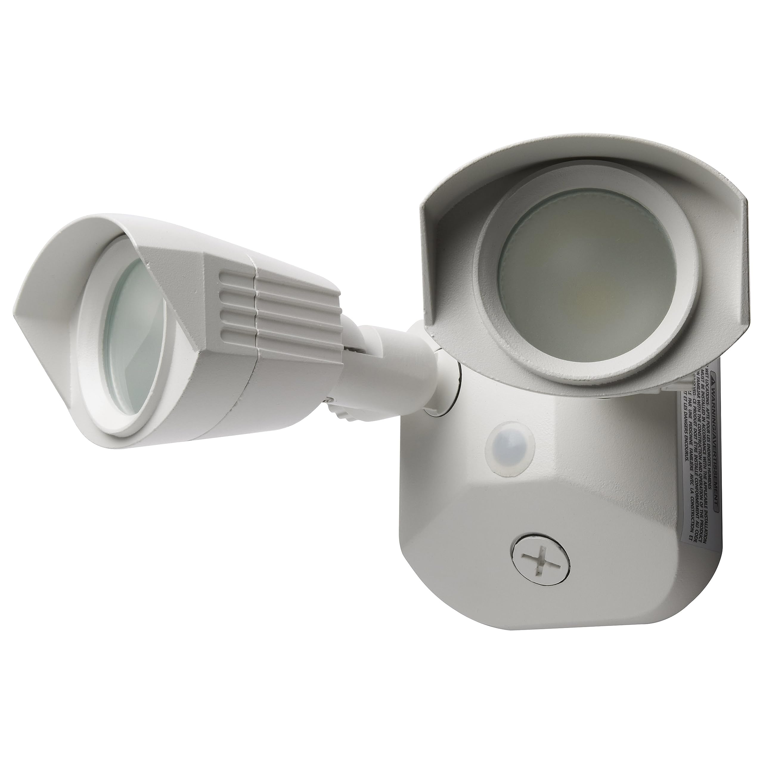 Satco Nuvo 65/210 3000K LED Outdoor Dual Head Security Light - Bright White Weatherproof Flood Light for Home, Garage & Backyard Safety