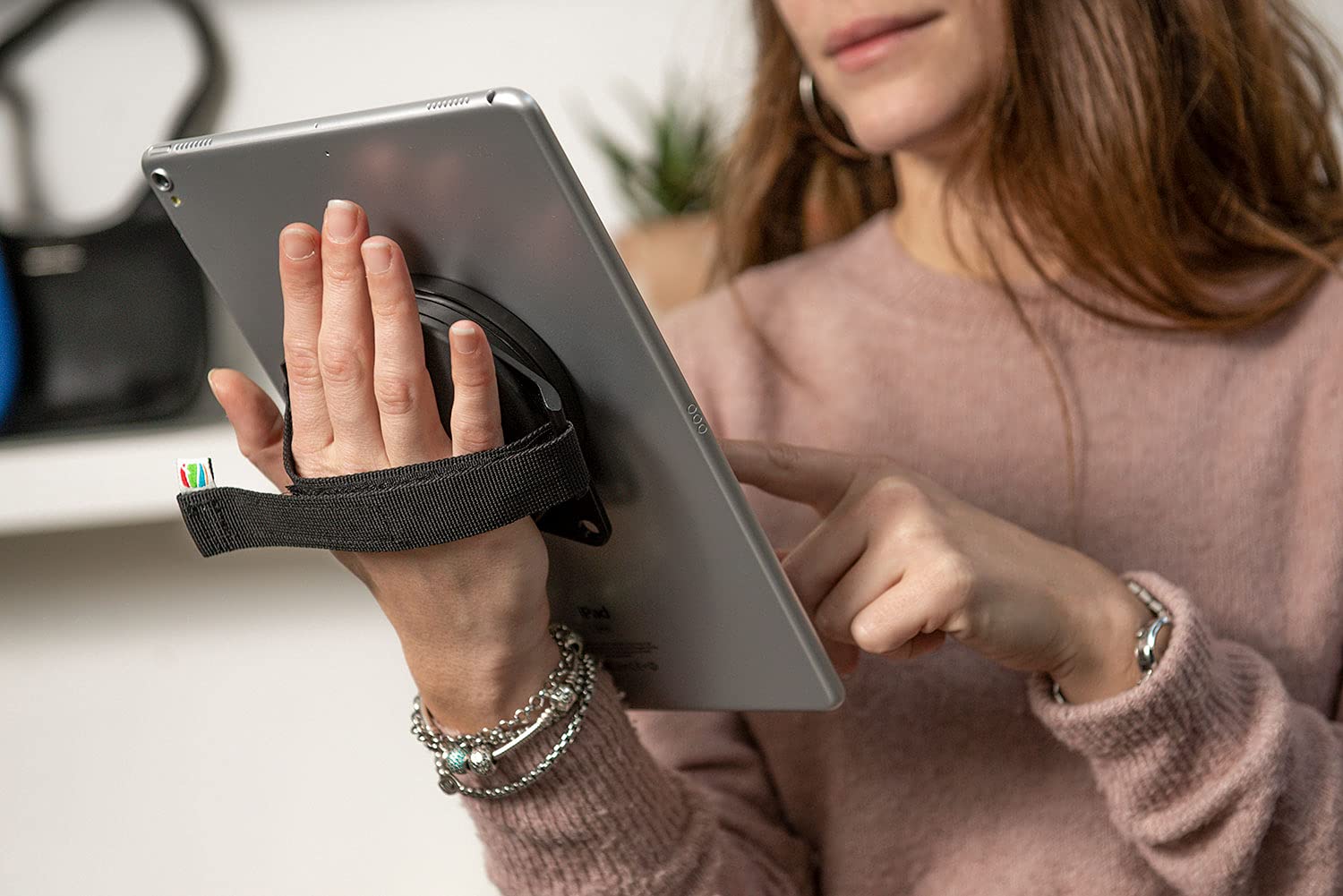 Compulocks Ergonomic Tablet Hand Grip - Comfortable & Adjustable Stand for iPad, Samsung Tablets - Perfect for Reading, Gaming, and Watching Movies