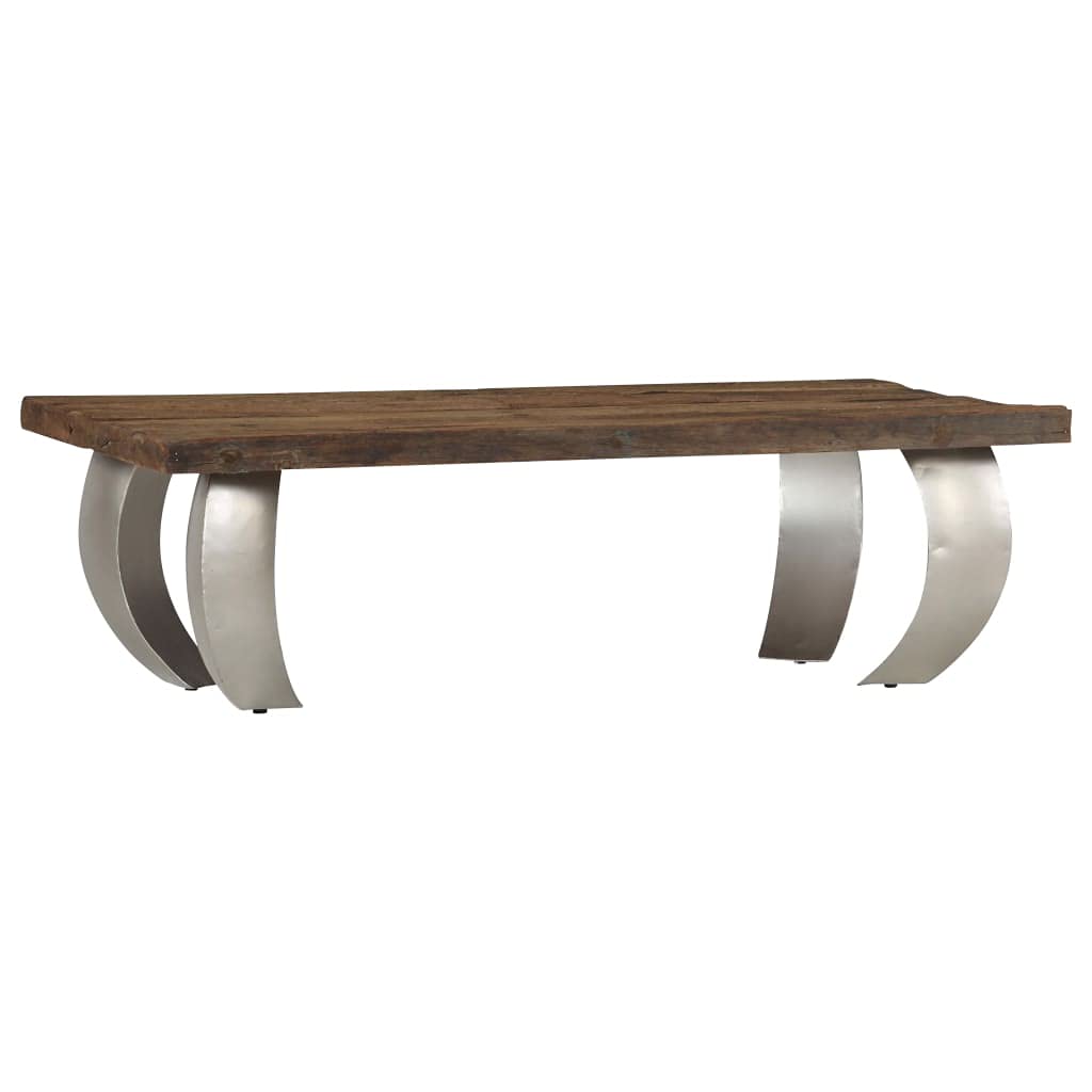 Solid Wood Coffee Table - Reclaimed Wood & Steel Industrial Style - 43.3