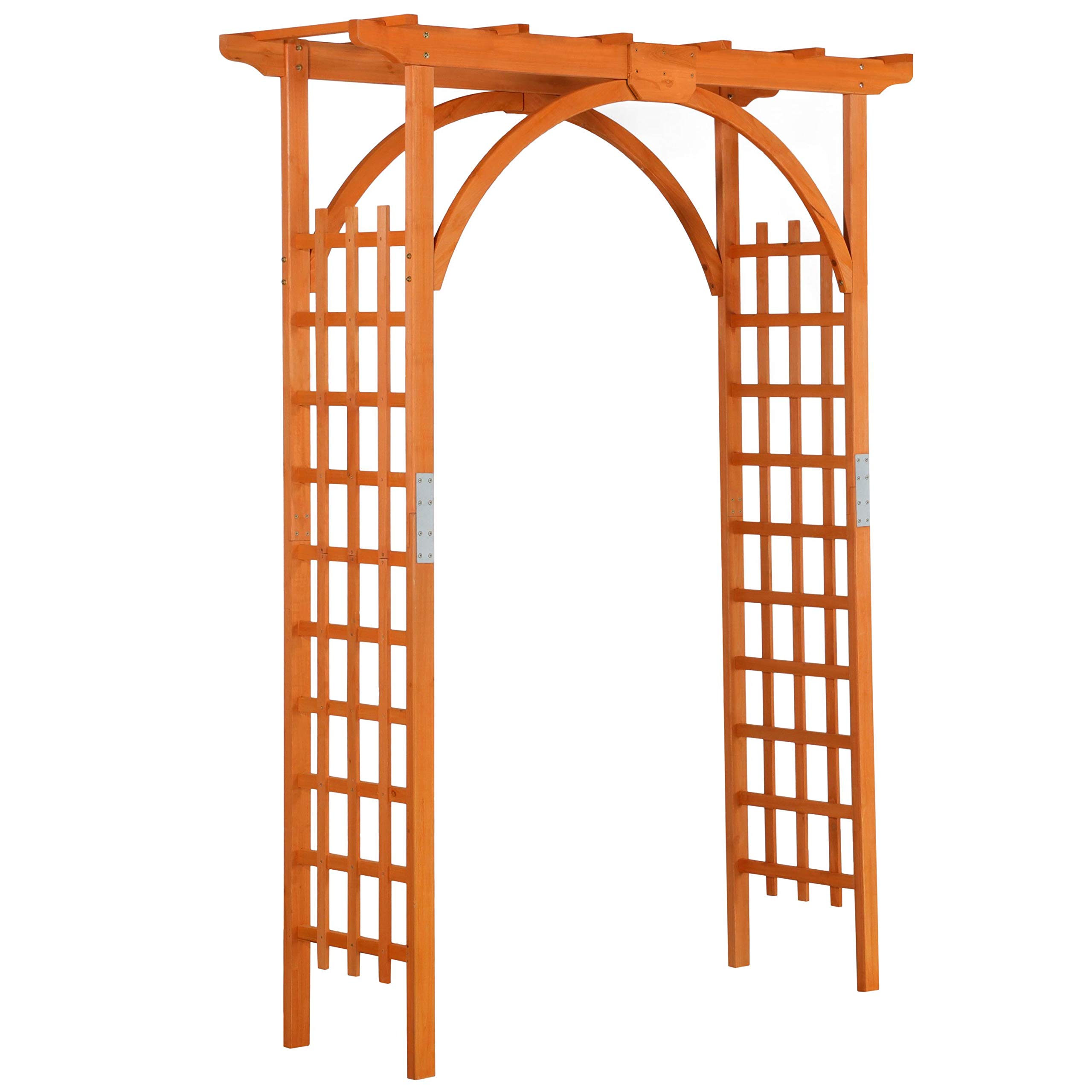 Yaheetech 85 Inch Brown Wooden Garden Trellis - Outdoor Climbing Plant Support for Roses, Vines & Flowers - Perfect for Garden, Yard, Patio & Backyard Landscaping