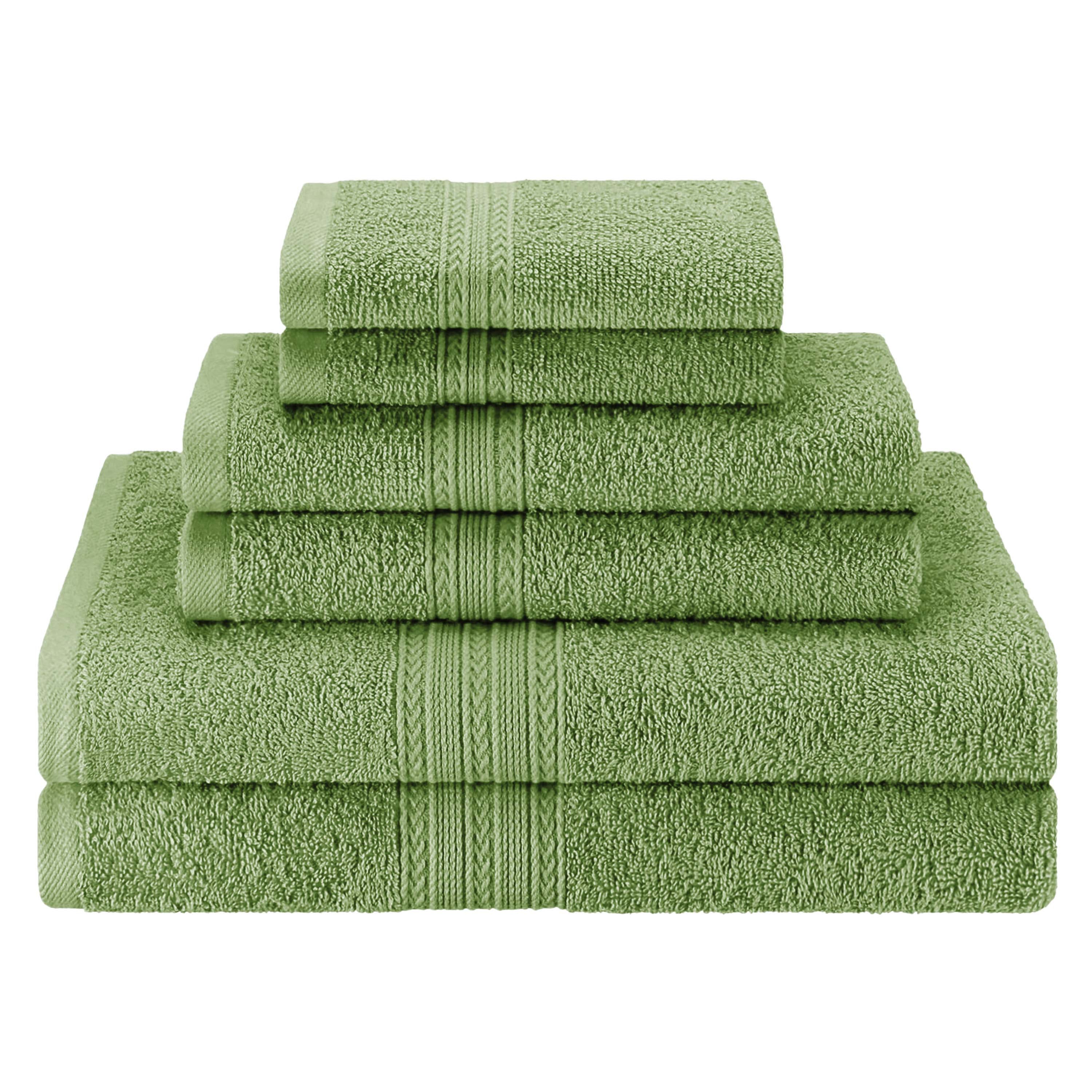 Premium 6-Piece Eco-Friendly Cotton Ring Spun Bath Towel Set - Soft, Absorbent & Sustainable for Spa, Gym, and Luxury Bathroom Use