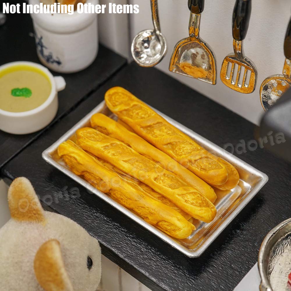 Odoria 1/12 Scale Mini Bread Baguettes - Realistic Dollhouse Food Accessories for French Bakery & Kitchen Diorama Scenes