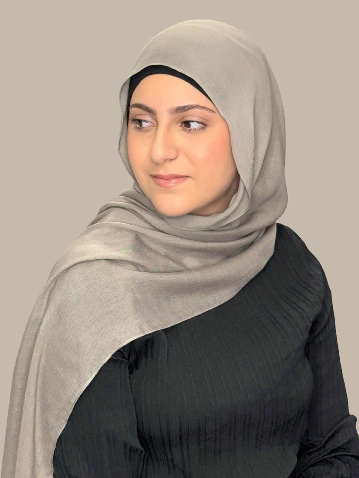 Stylish Modish Girl Cotton Modal Hijab Scarf - Soft & Breathable Oak Mist Color - Perfect for Daily Wear, Prayer & Fashion Outfits