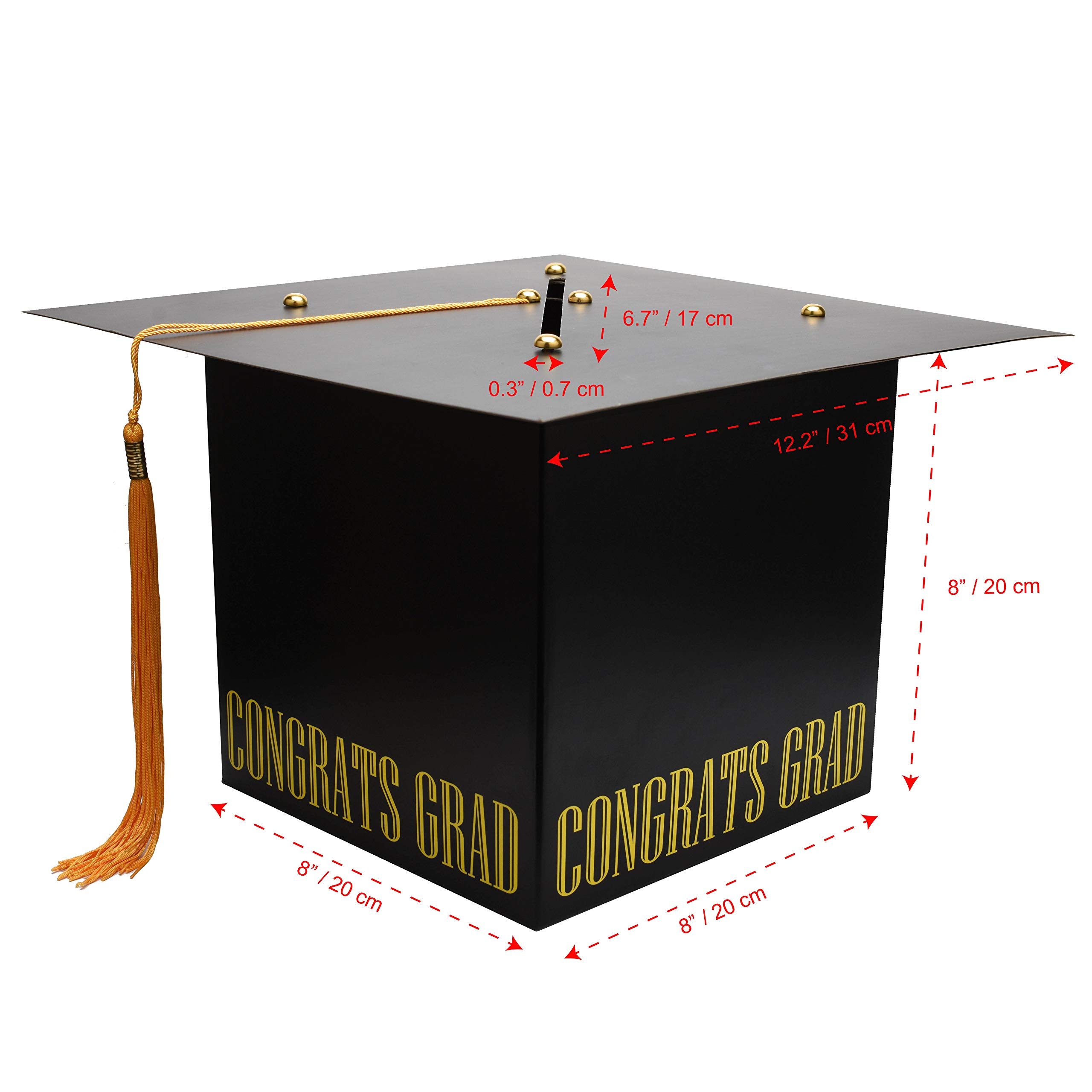 Graduation Card Holder Box - Cap Shaped with Real Tassel for Graduation Party Decorations | Perfect for Graduation Gifts, School Events & Celebration Decor