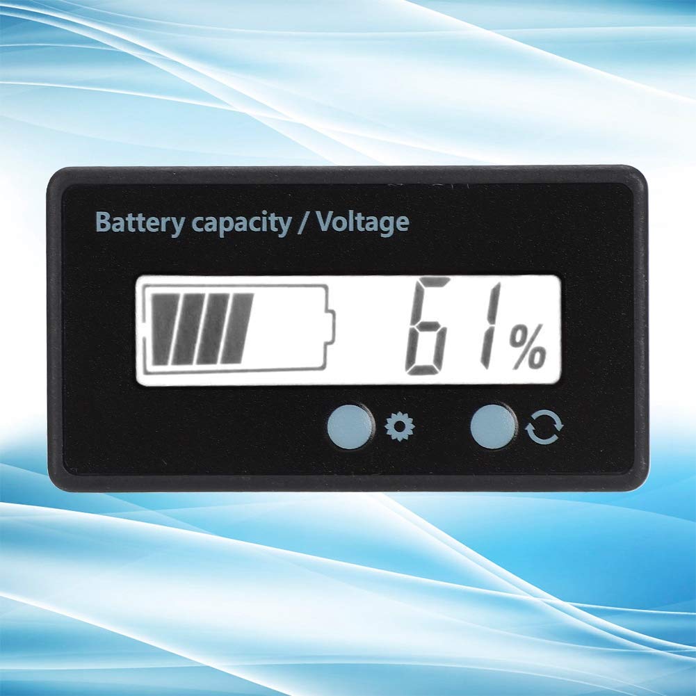 12V-48V LCD Battery Monitor with Alarm - Waterproof Voltage Tester for Cars, Boats, Solar Systems