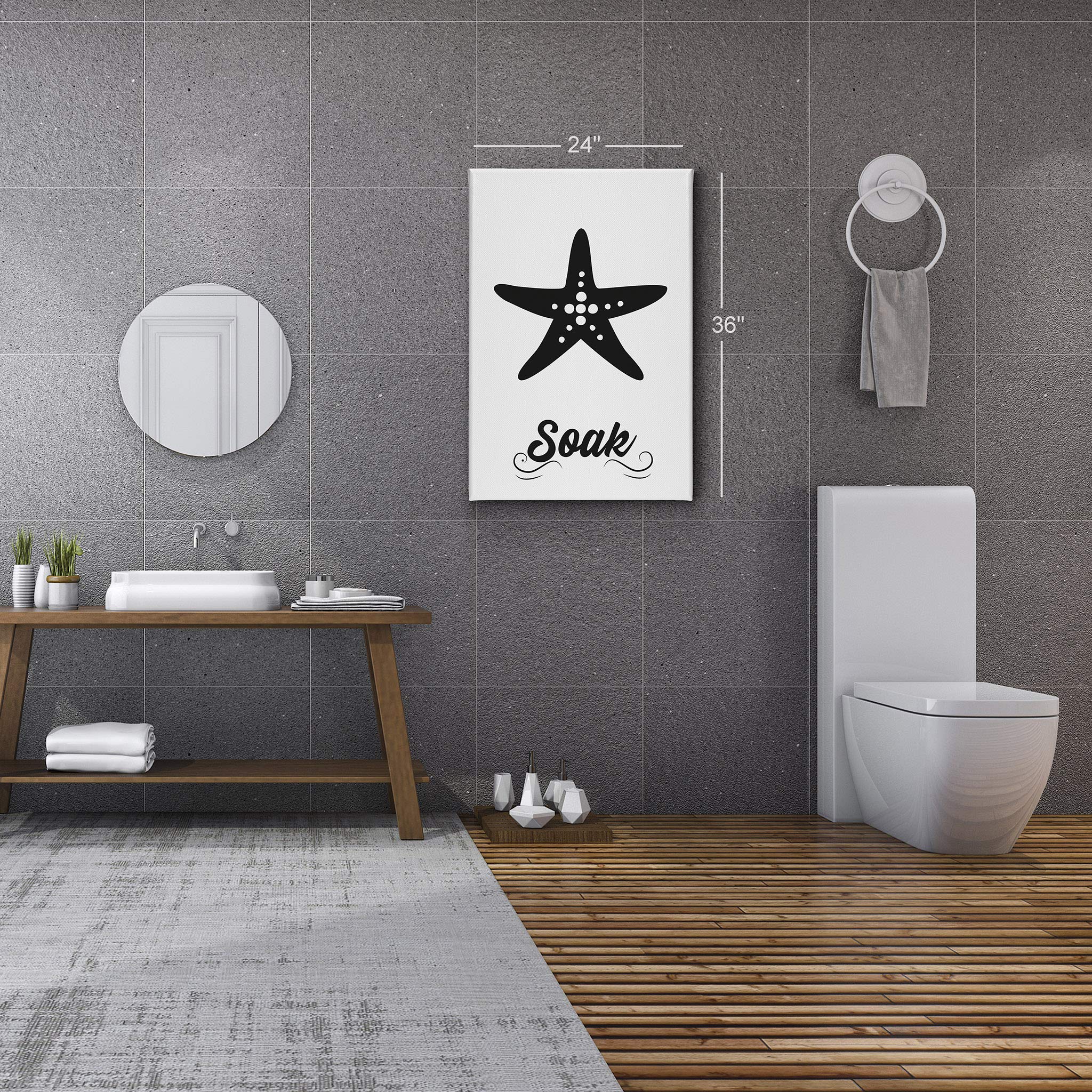 Starfish Nautical Canvas Print - Bathroom Wall Decor for Coastal Homes