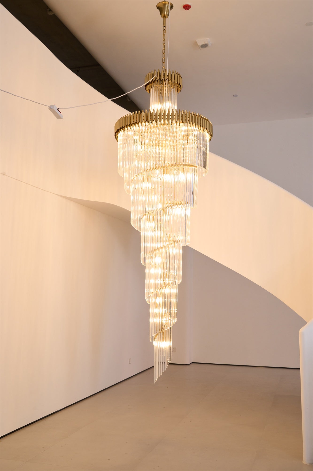Elegant Crystal Spiral Chandelier - Modern Ceiling Light Fixture for Dining Room, Living Room & Bedroom | Energy Efficient LED Lighting | Stylish Home Decor