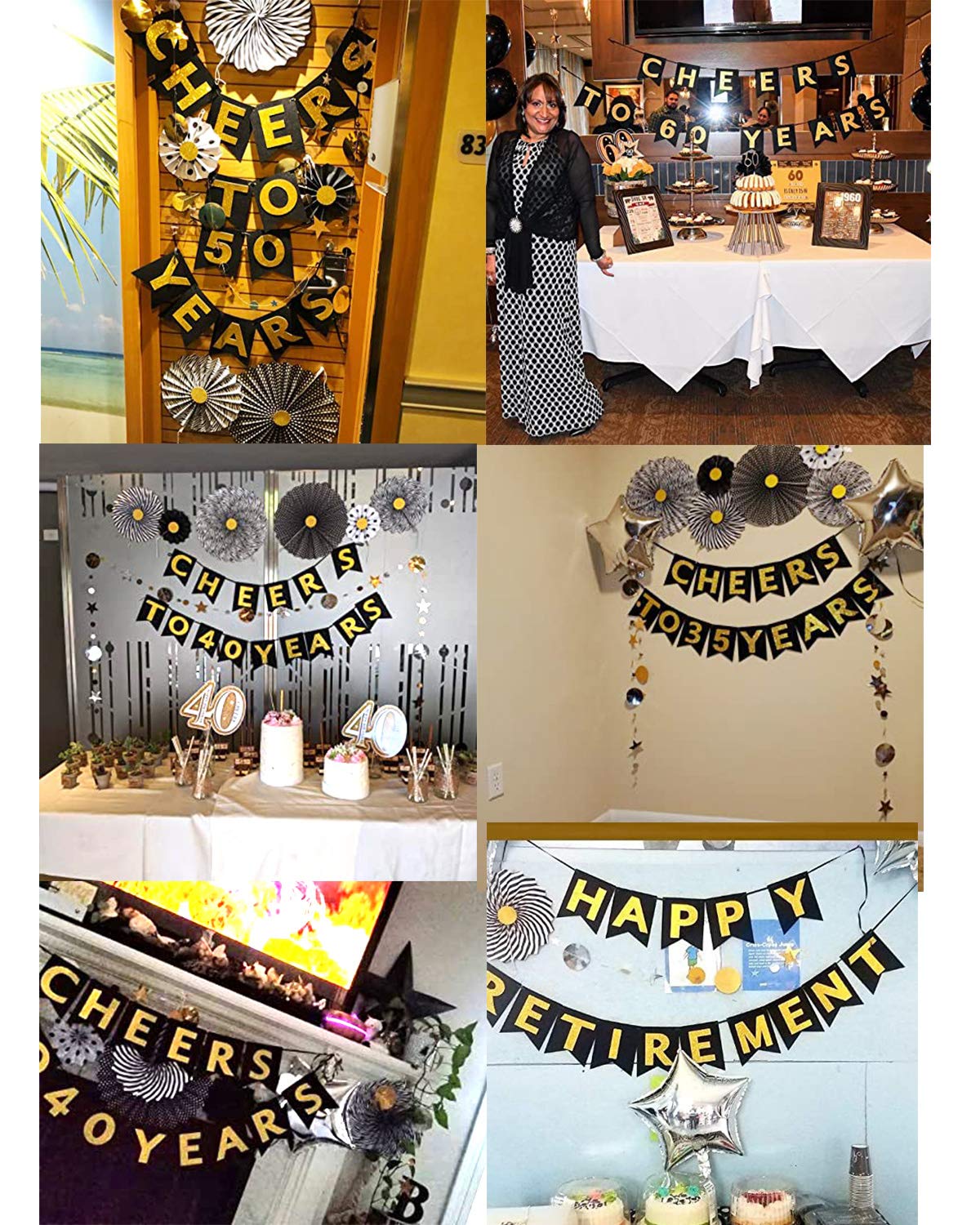 Homond 65th Birthday Decorations Set - Cheers to 65 Years Banner, Party Supplies for Women & Men | Perfect for Anniversary Celebrations, Retirement Parties & Milestone Decor
