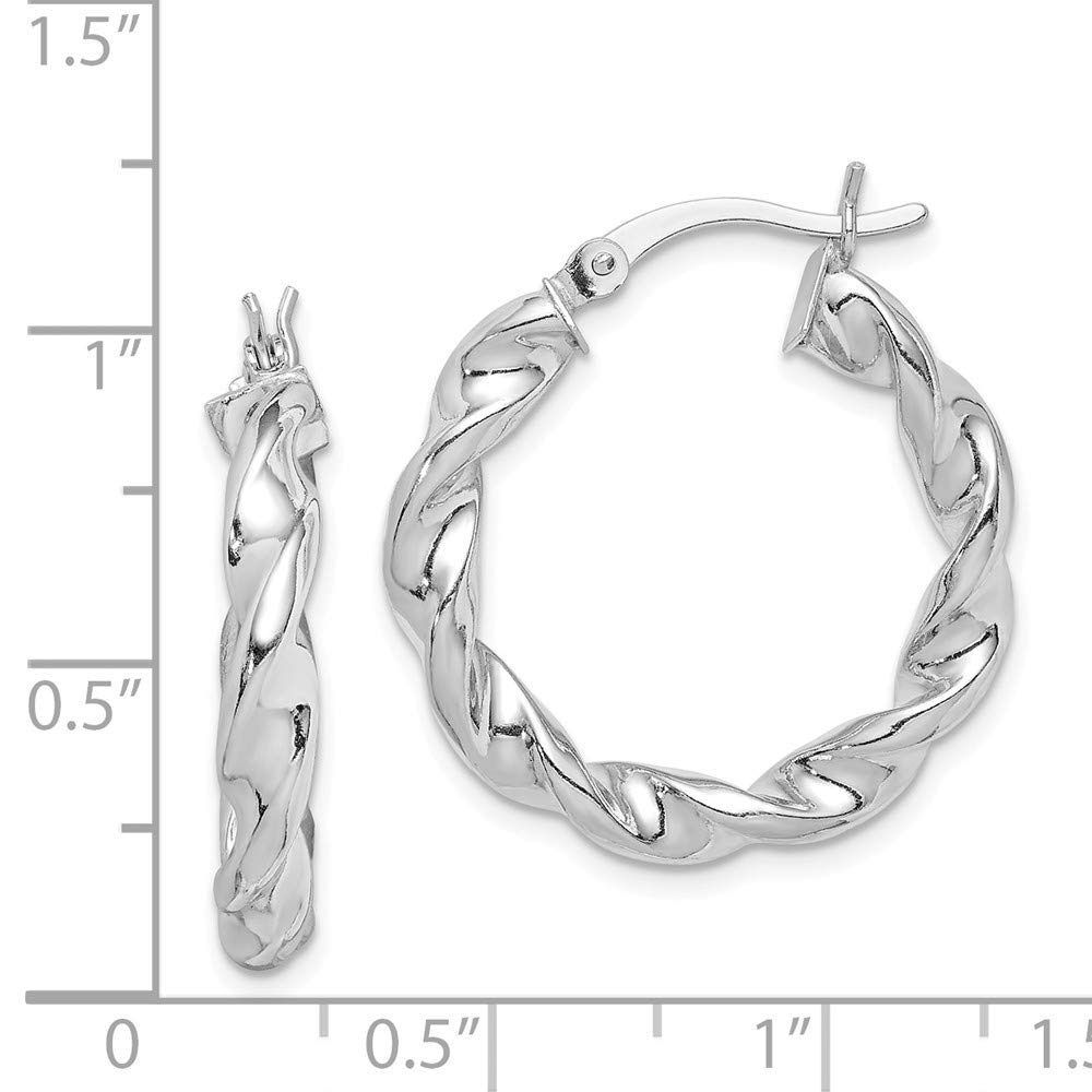925 Sterling Silver Twist Hoop Earrings for Women - 25mm (19mm x 4mm) Dainty Everyday Jewelry | Perfect for Work, Date Night & Gifts