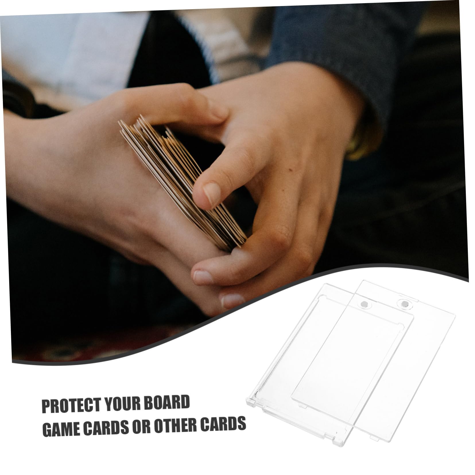 iFundom 4-Piece Magnetic Trading Card Display Case - Hard ABS Plastic Sleeves with High Clarity for Game Cards (Pokemon/Yu-Gi-Oh/MTG) - Perfect for Collectors, Tournaments & Home Display