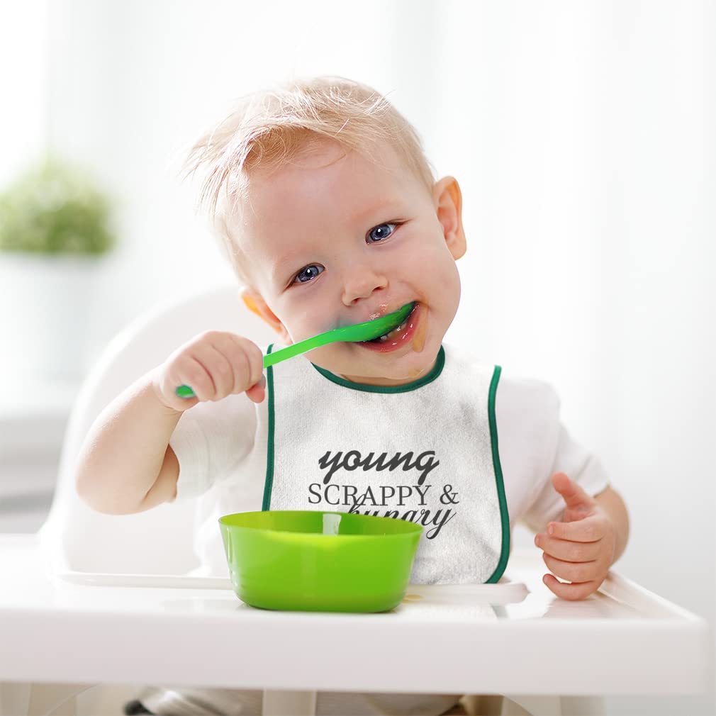Soft Cotton Toddler & Baby Bibs with Burp Cloths - Silhouette Logo Design for Boys & Girls in White & Pink | Perfect for Feeding Time & Messy Play