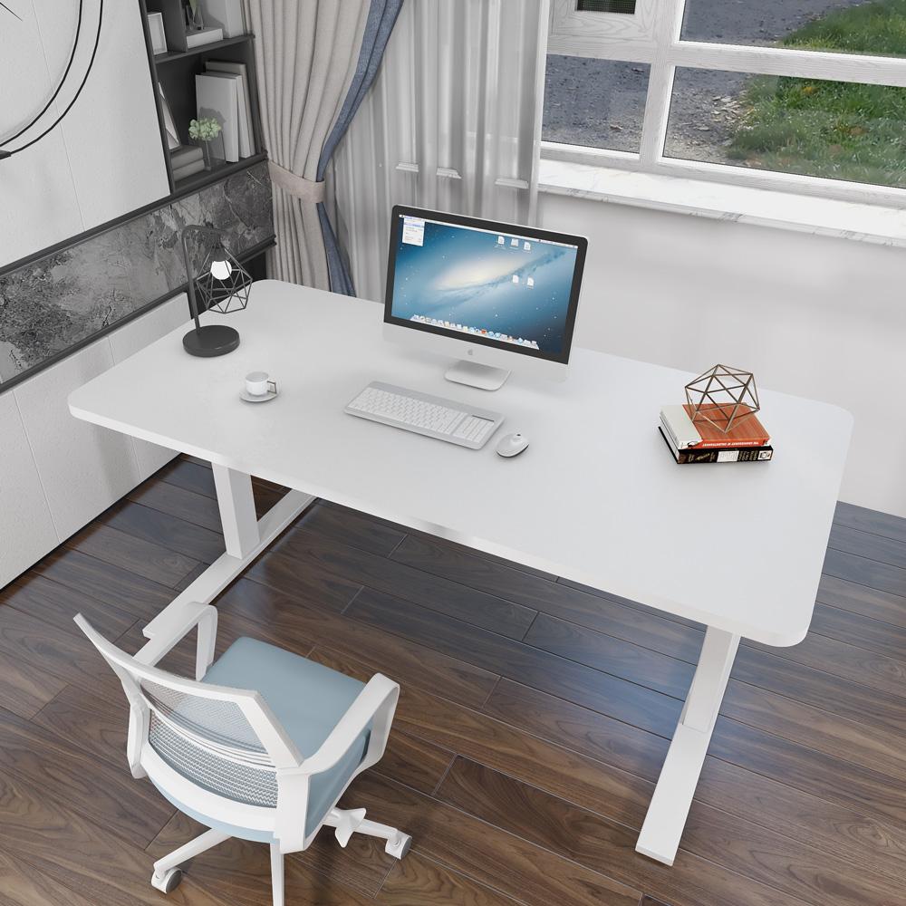 160cm Height Adjustable Electric Standing Desk - Single Motor Sit Stand Desk with Black Top & Grey Frame | Perfect for Home Office, Gaming & Workspace Ergonomics
