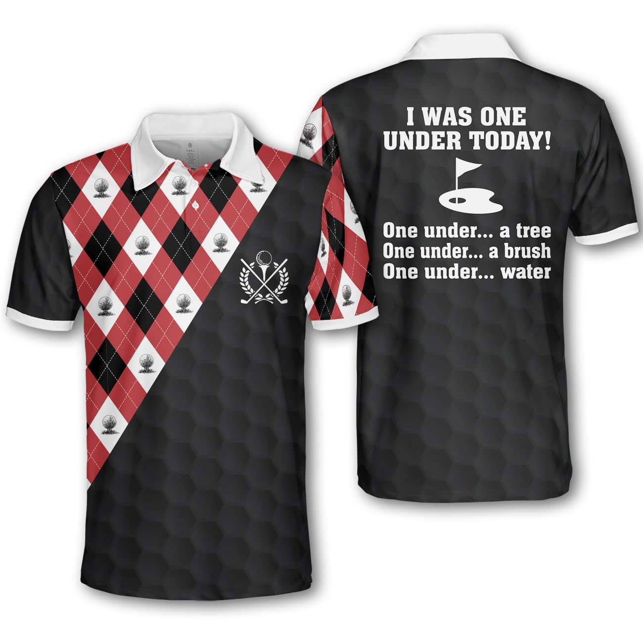 Argyle Golf Polo Shirt for Men - Moisture-Wicking Dry Fit Performance Polo - Funny & Crazy Golf Apparel - Perfect for Golf Tournaments, Casual Wear & Club Events