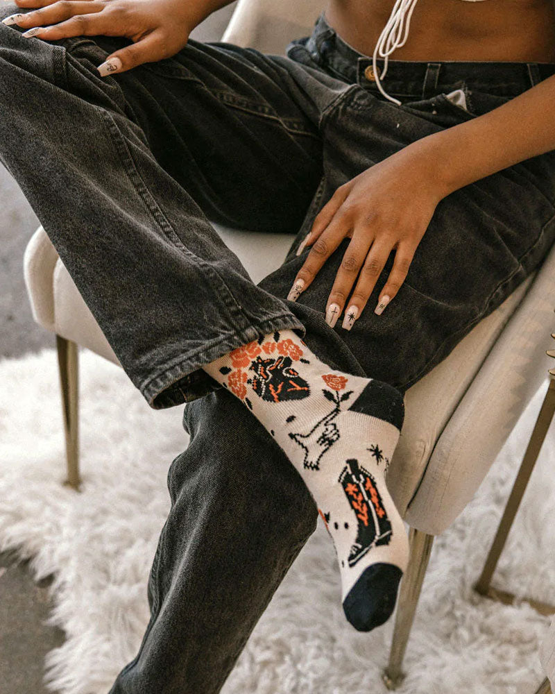 Trendy Tattoo Flash Socks for Men & Women - Unique Artistic Design Crew Socks - Perfect for Tattoo Lovers, Gifts, and Casual Wear