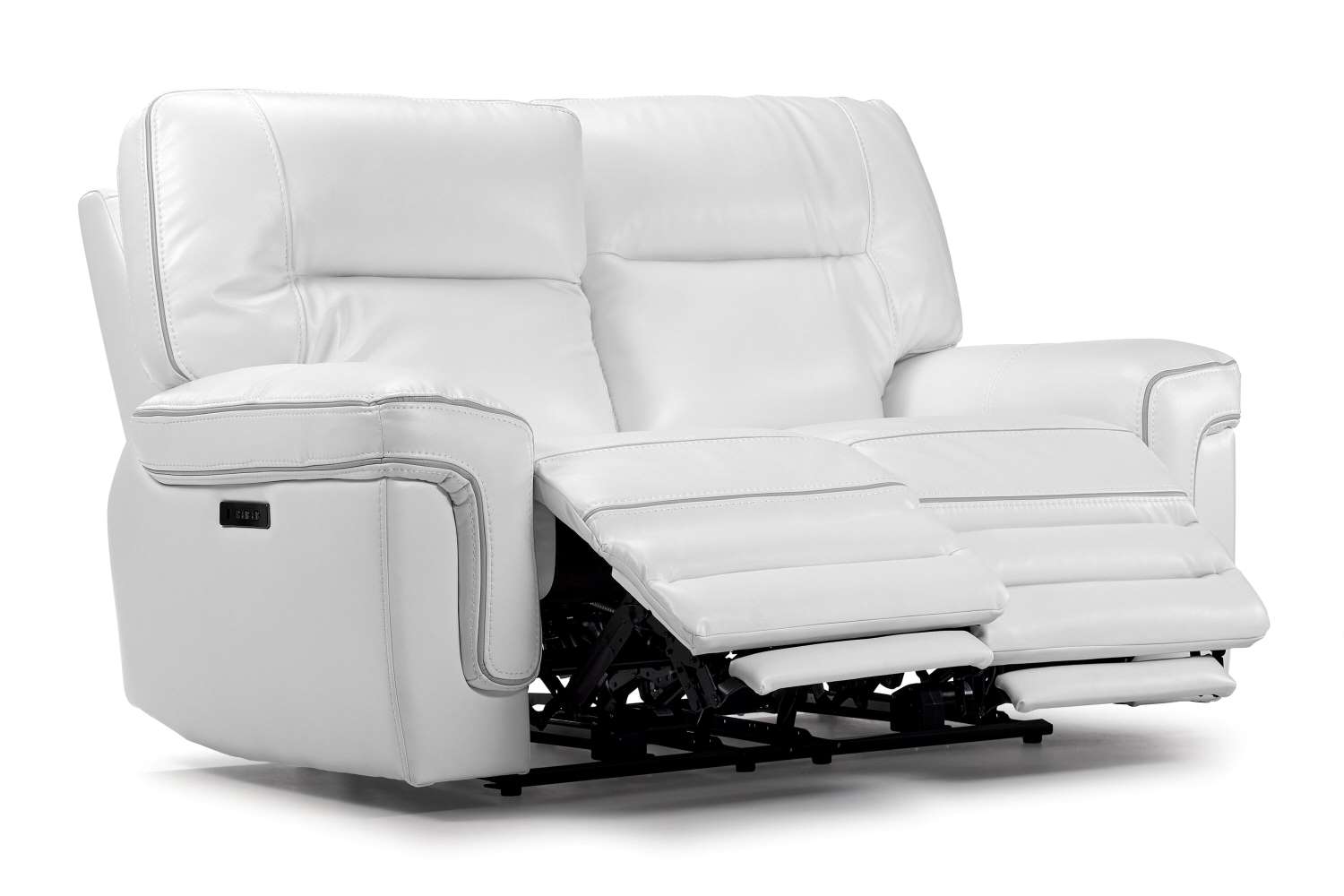 Cosmic Dual Power Reclining Loveseat - White Faux Leather Recliner Sofa for Living Room | Space-Saving Comfort for Small Spaces & Home Theater