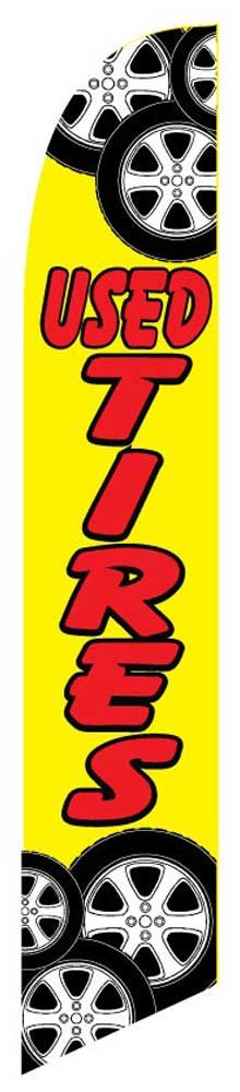 NEOPlex 12-Foot WINDLESS Swooper Feather Flag - Used Tires Design (Flag Only) - Perfect for Car Dealerships, Tire Shops & Outdoor Advertising