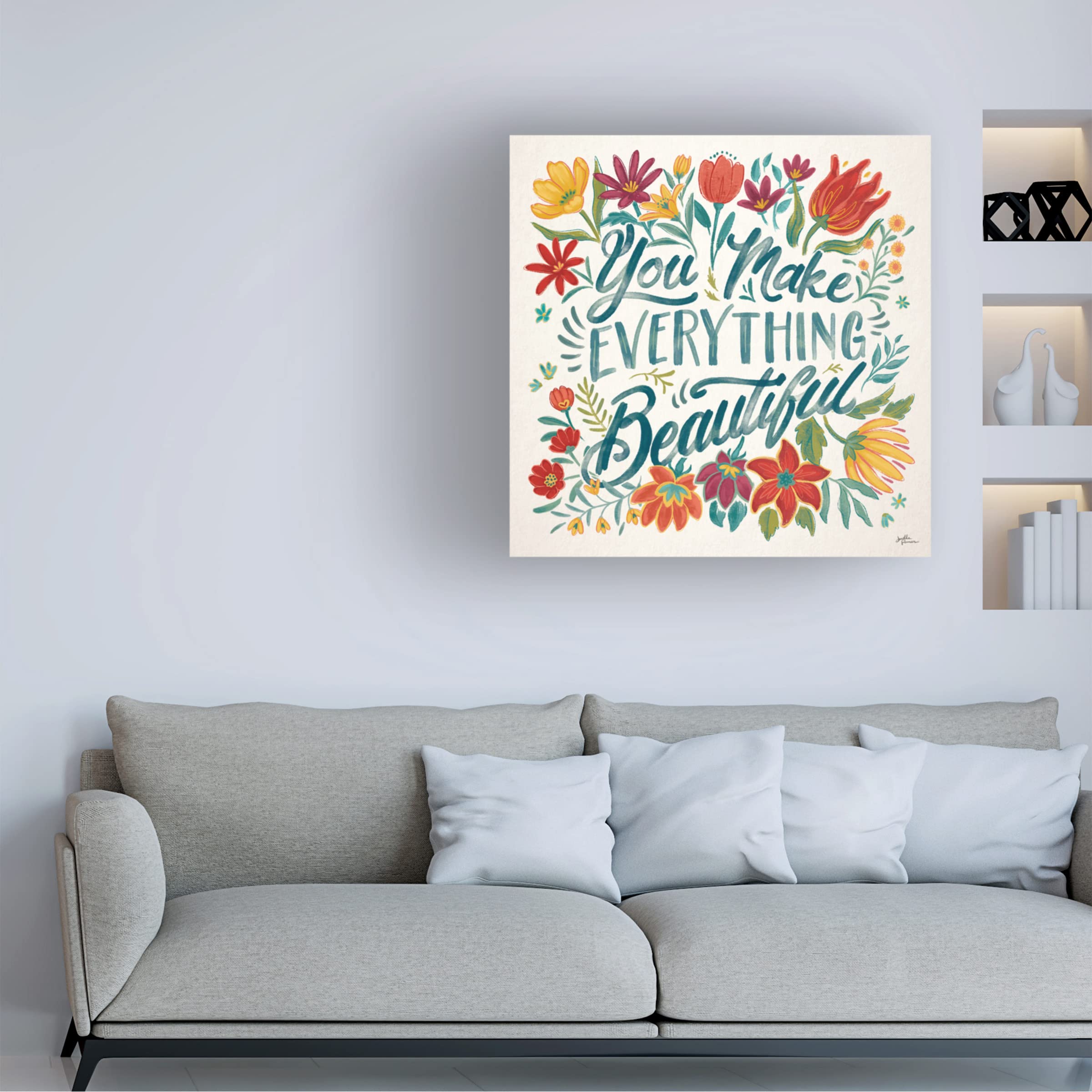 Happy Thoughts V by Janelle Penner - 35x35 Inch Premium Canvas Wall Art for Living Room, Bedroom & Office Decor - Trademark Fine Art Collection