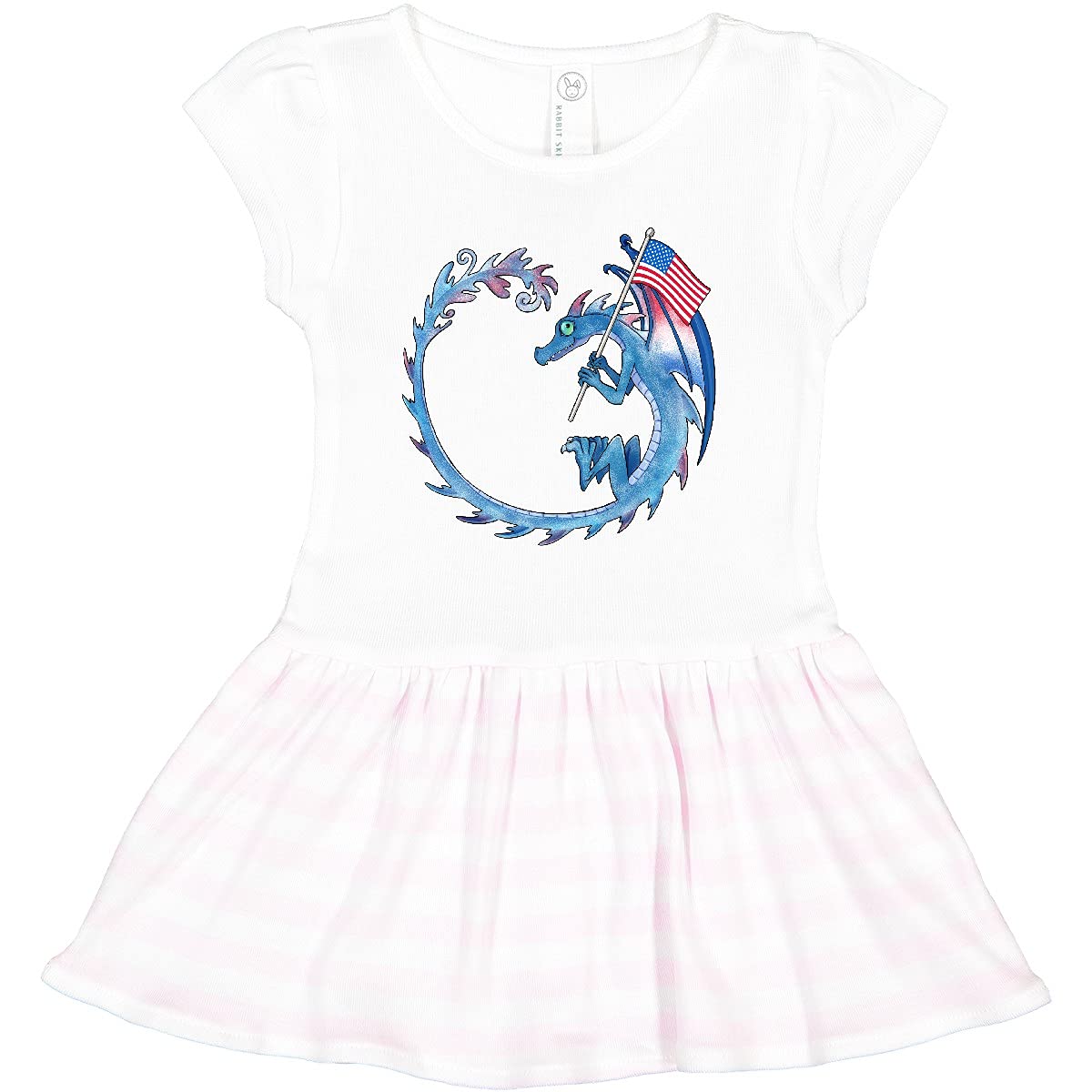 Inktastic Dragon USA Flag Toddler Dress - Patriotic Kids Outfit