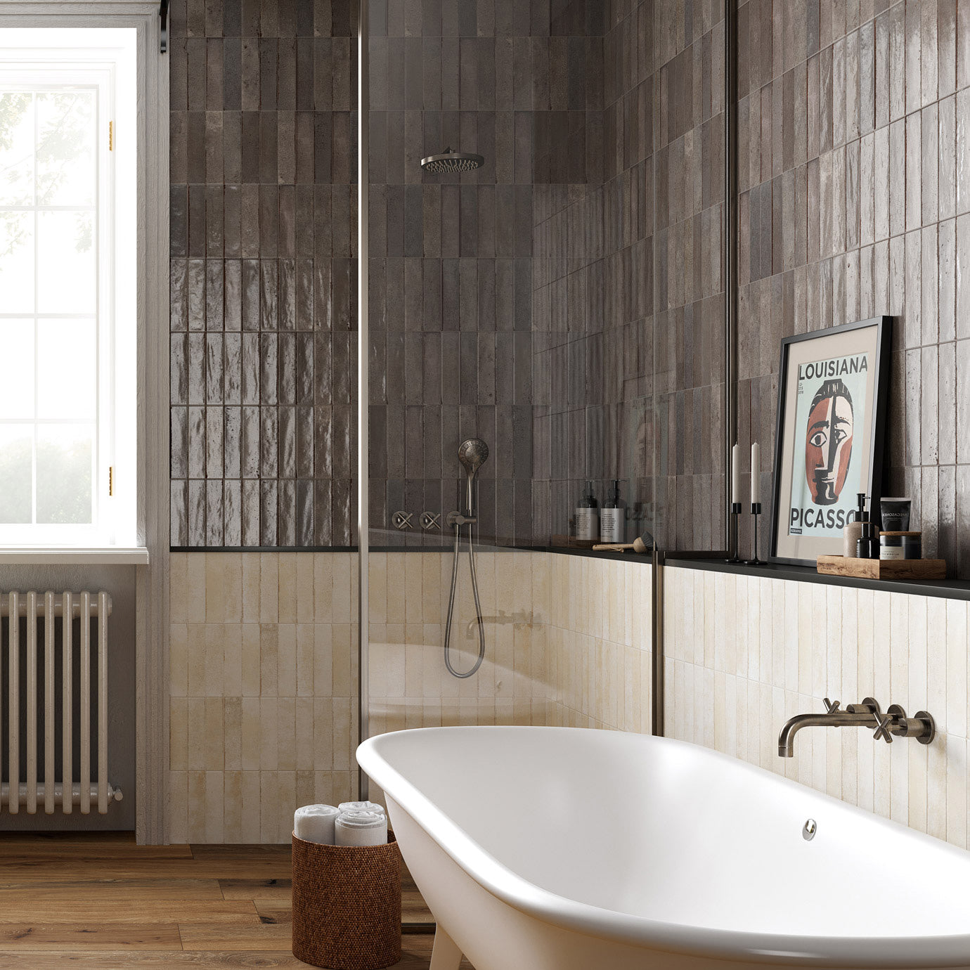 Chelsea Soho Zellige Porcelain Tile - Handmade Glazed Ceramic Wall & Floor Tiles - Perfect for Kitchen Backsplash, Bathroom & Pool Designs in Orange County