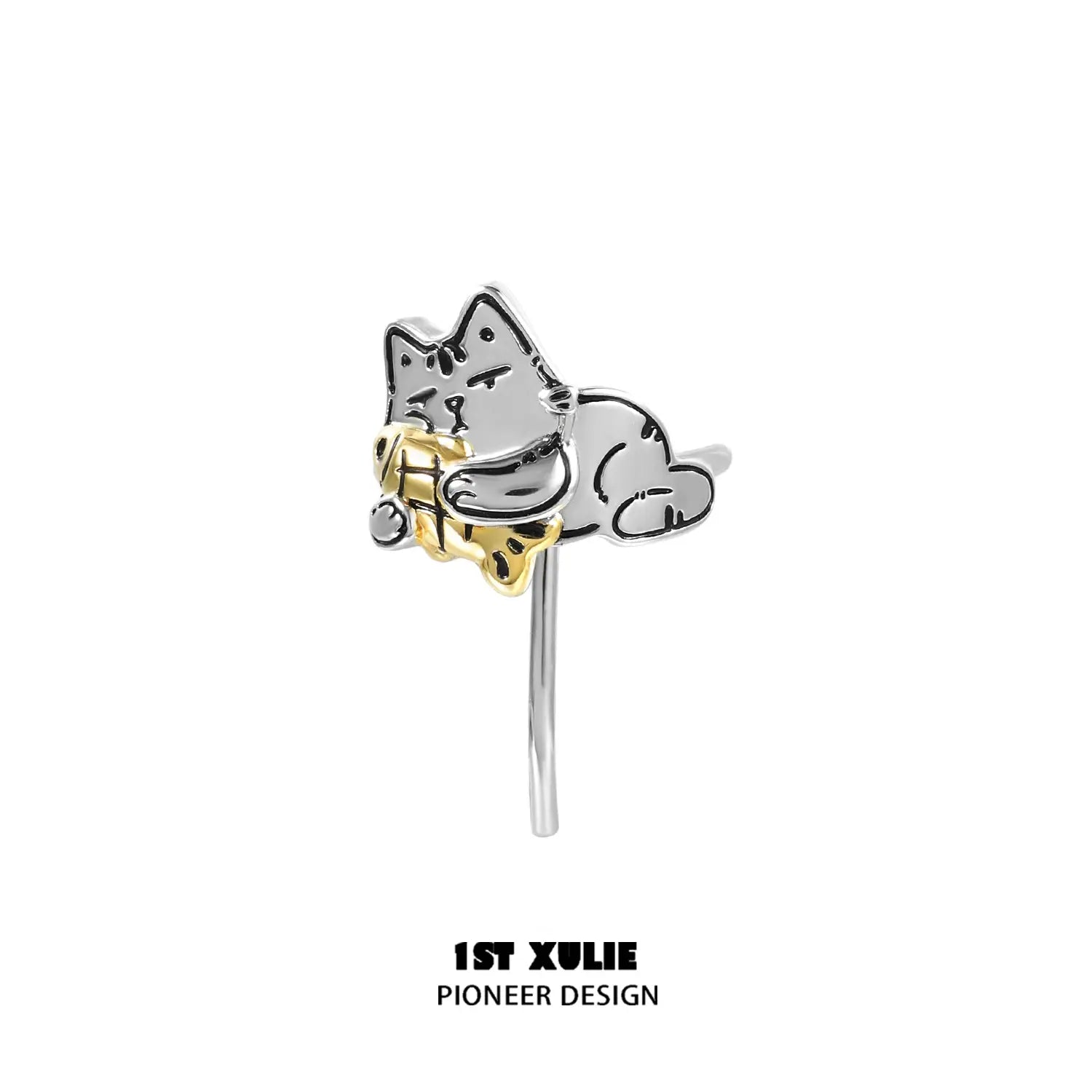Graffiti Kitten Hair Clips - 18K Gold Plated Cute Lazy Cat Hair Accessories for Women & Girls | Perfect for School, Parties & Everyday Fashion