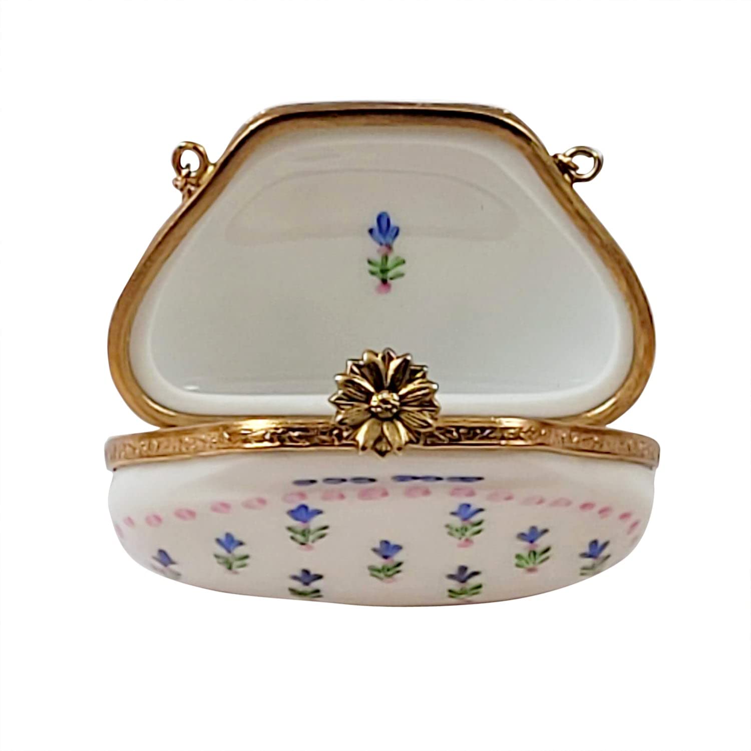Rochard Bluebonnet Purse Limoges Porcelain Jewelry Box - Handmade French Collectible Trinket Box for Women, Perfect for Storing Rings, Earrings & Small Keepsakes | Gift Idea for Mother's Day, Birthday & Anniversary
