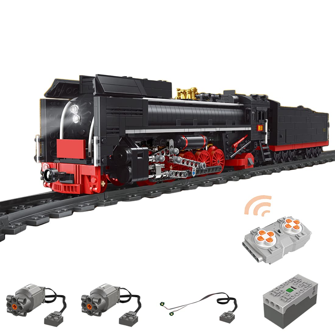 MingCheng 1552Pieces 2.4G Remote Control Steam Train Building Blocks Set - DIY Construction Toy Compatible with Lego City - Perfect for Kids STEM Learning & Train Enthusiasts Playtime