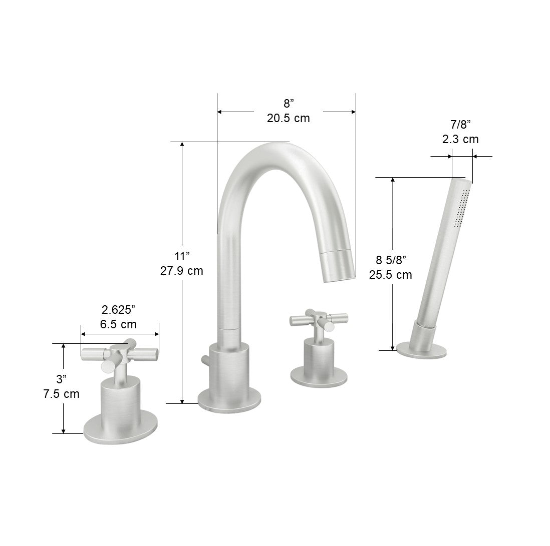 Ancona Prima 4 Color Series Brushed Nickel Bathroom Tub Faucet - Perfect for Modern Bathroom Renovations & Spa-Like Shower Experiences
