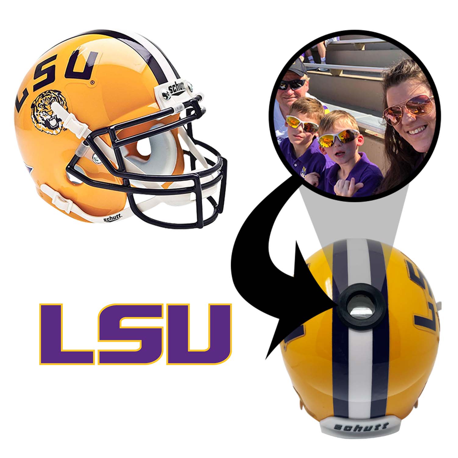 LSU Tigers College Football Collectible Mini Helmet with Display Stand - Officially Licensed NCAA Memorabilia for Fans & Collectors - Perfect for Game Room, Office Decor, or Gift for Football Enthusiasts