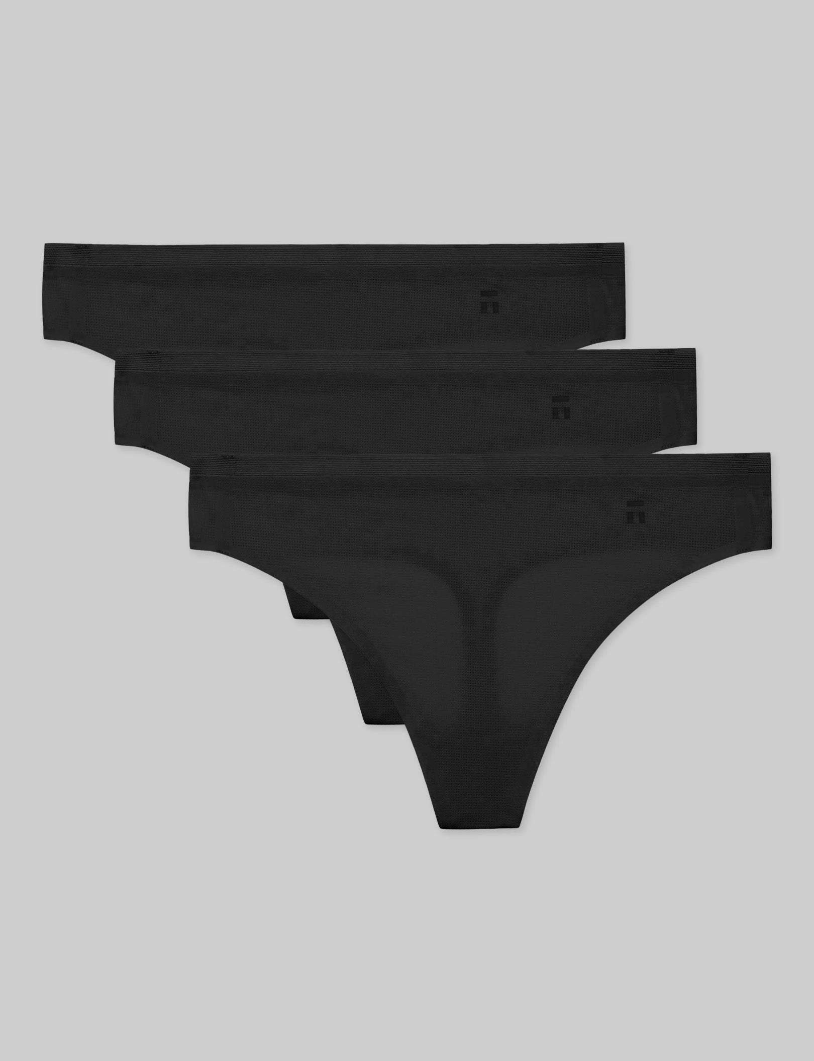 Breathable Women's Thong Underwear 3-Pack - Soft Comfortable No Show Panties for Everyday Wear & Workout