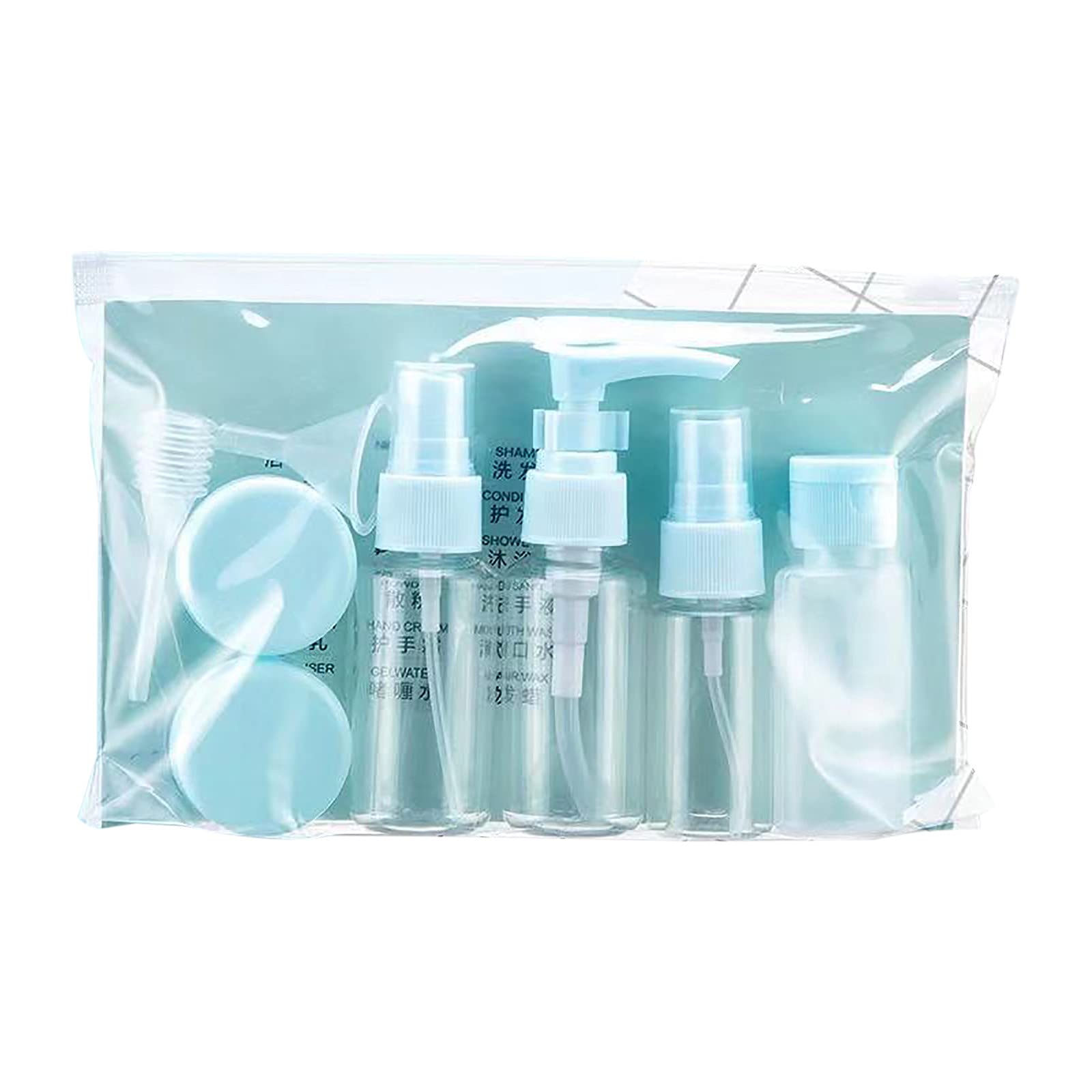 11-Piece Travel Shampoo and Conditioner Set - Leak-Proof Portable Cosmetic Bottles for Toiletries Storage | Perfect for Airplane Carry-On, Gym Bag & Vacation Beauty Essentials
