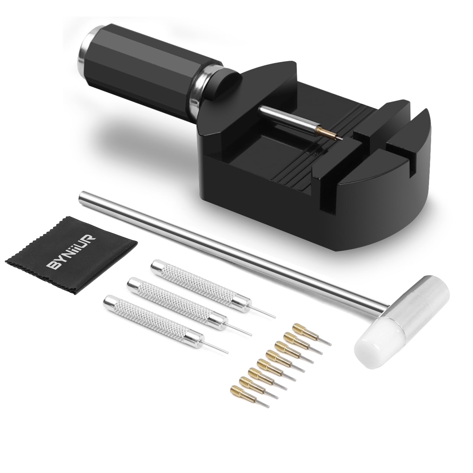 **Professional Watch Link Removal & Adjustment Tool Kit - Watch Band Sizing, Pin Strap Removal, Bracelet Resizing with Pin Punch & Hammer - Perfect for DIY Watch Repair & Maintenance**    *(Ideal for Watch Enthusiasts, Jewelers & DIY Repair at Home or Workshop)*
