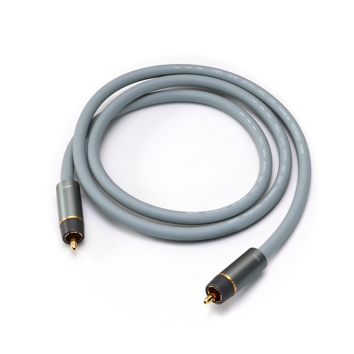 DD ddHiFi RC100C High-Quality OCC Copper Coaxial RCA Audio Cable - Perfect for Home Theater, Hi-Fi Systems & Audiophile Setups
