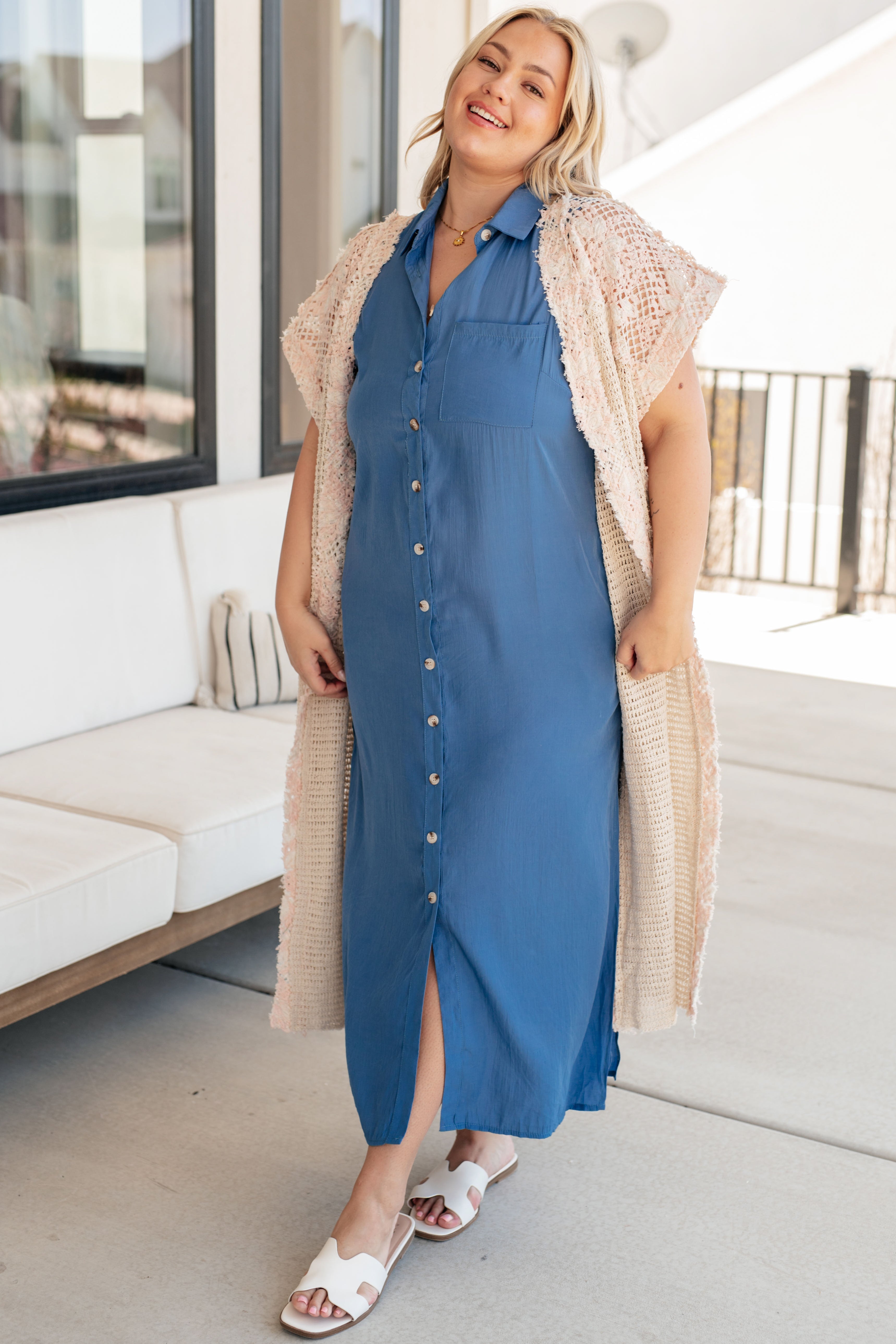 Harper Button Front Dress for Women - Floral Print Midi Dress with Pockets, Casual Summer Dress for Work, Date Night & Vacation