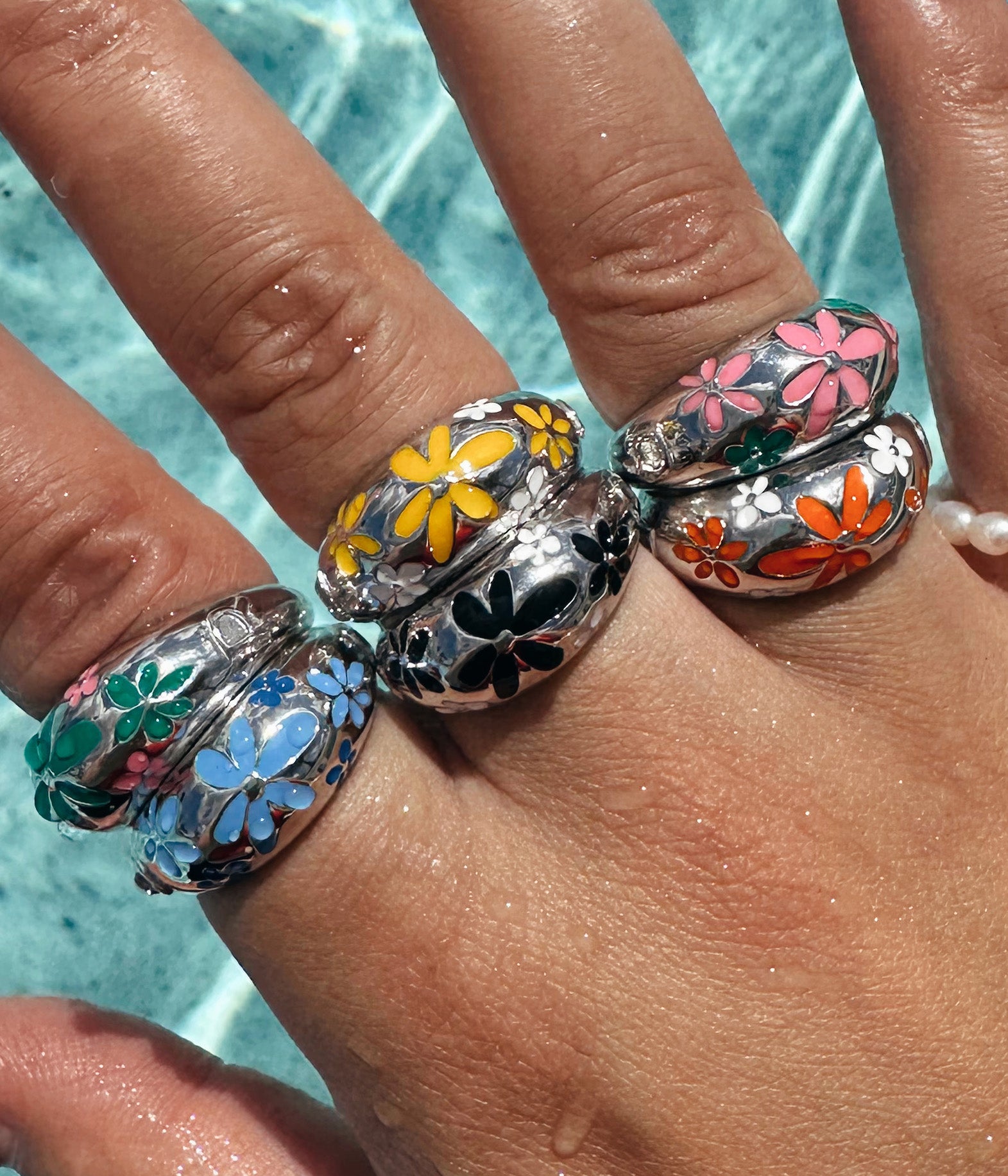 Orange Flower Ring for Women - Elegant Floral Jewelry for Everyday Wear & Special Occasions