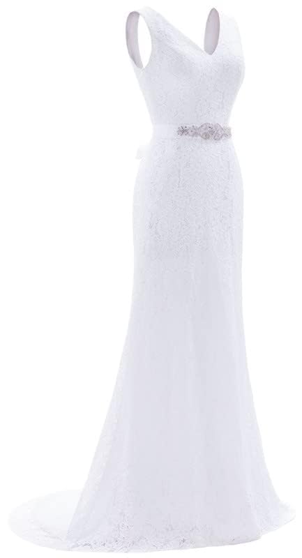 Elegant Women's Lace Mermaid Wedding Dress for Bride - Perfect for Beach, Church, and Formal Ceremonies