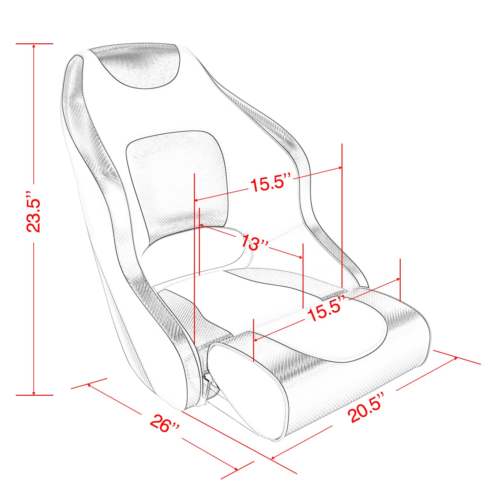 Premium Two-Tone Boat Seat - Flip-Up Captain's Bucket for Boating & Fishing