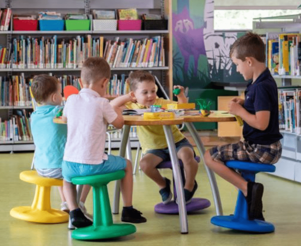 Active Learning Stool for Kids - Adjustable Height 12H - Perfect for Classroom, Homeschool & Sensory Room Activities