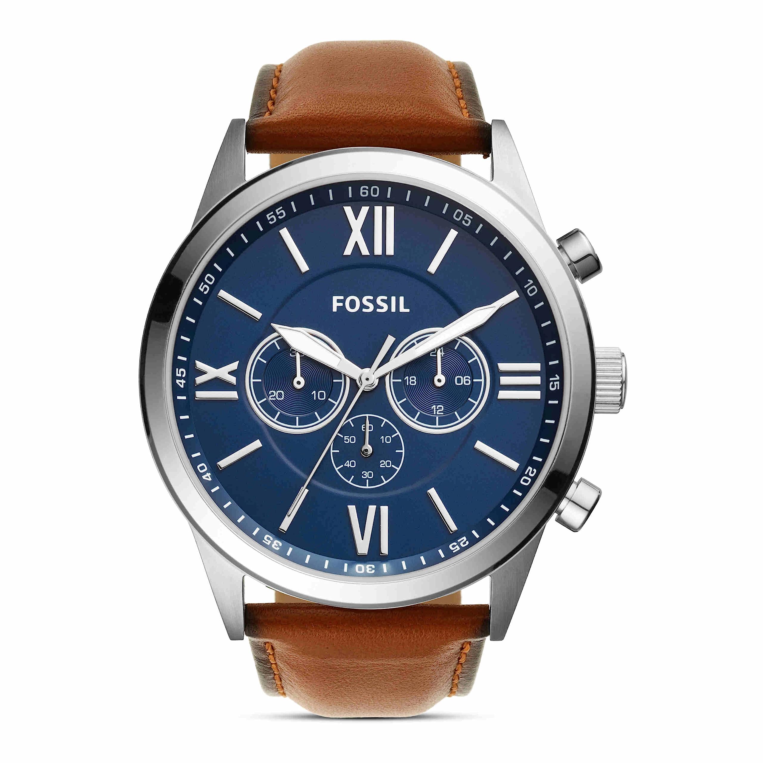 Flynn Chronograph Brown Leather Watch for Men - Waterproof Analog Quartz Wristwatch with Date Display - Perfect for Business, Casual & Formal Occasions