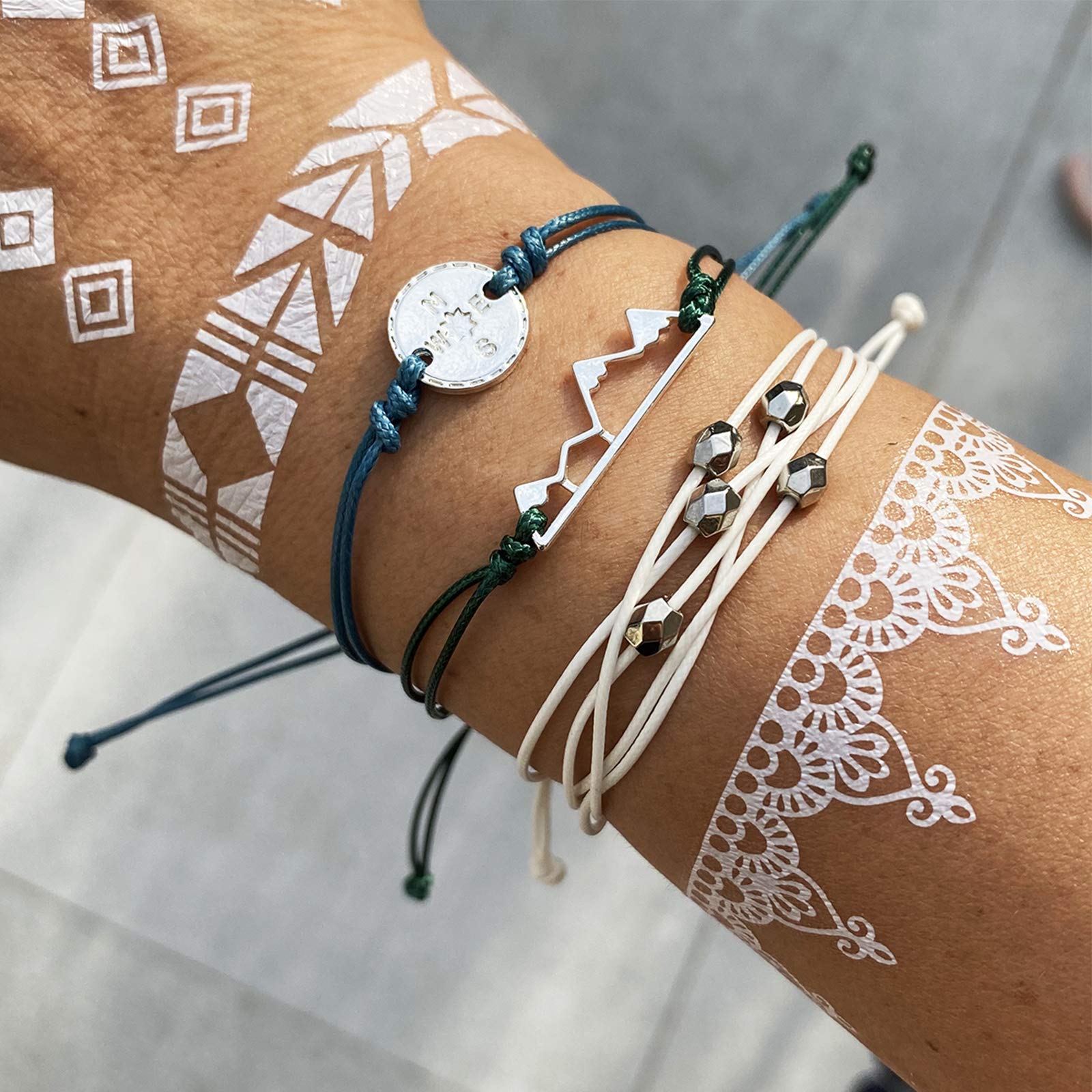 Trendy Adjustable Wave Surfer Friendship Bracelets for Women - Waterproof Summer Ankle & Wrist Bracelets - Boho Beach Outfit Accessories - Perfect Gifts for Best Friends, Stocking Stuffers & Beach Party Favors