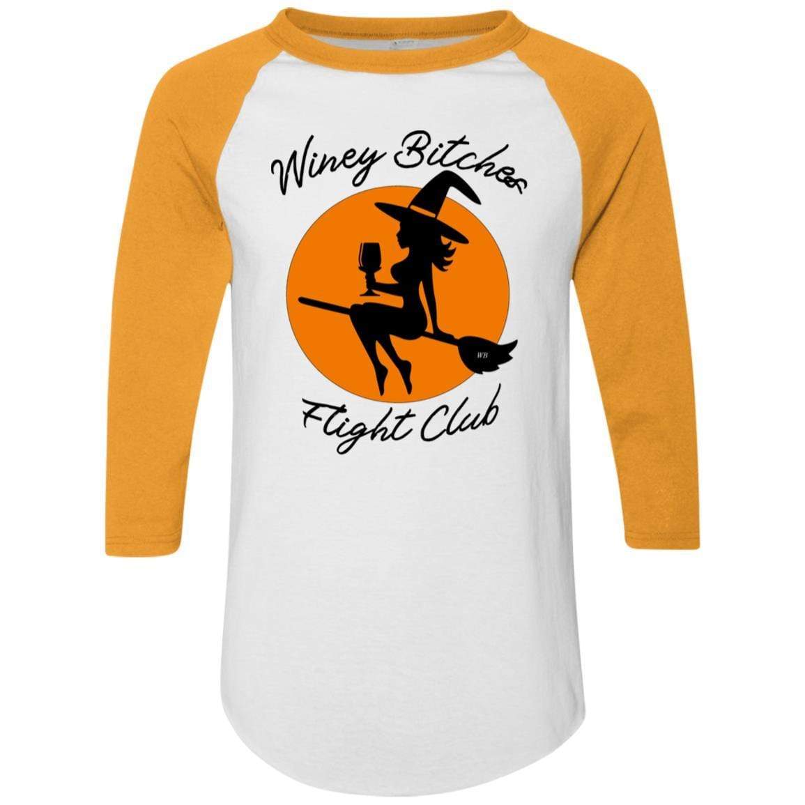 WineyBitches.Co Winey Bitches Flight Club Colorblock Raglan Jersey - Stylish & Comfortable Women's Baseball Tee for Casual Outings, Girls Night Out & Wine Tasting Events