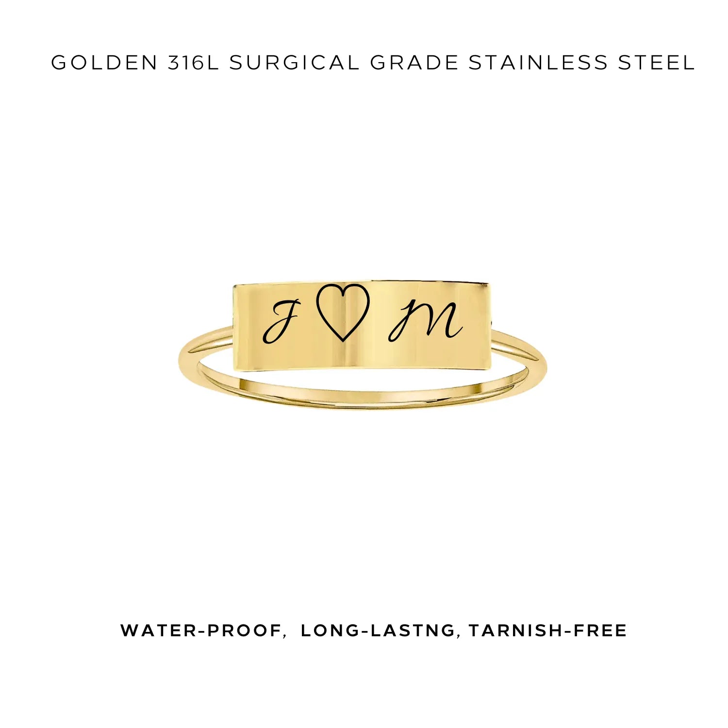 Personalized Engraved Rectangle Bar Ring - Custom Name & Date Jewelry for Women & Men - Perfect for Anniversaries, Weddings & Gifts - $35.00