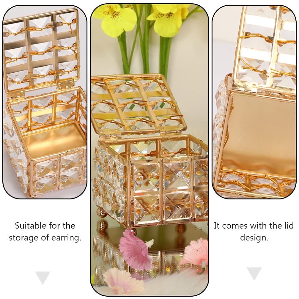 Happyyami Elegant Square Jewelry Box with Lid - Stylish Jewelry Storage Organizer for Girls, Women | Perfect for Home Decor, Vanity Table, Gift Giving & Travel Accessories