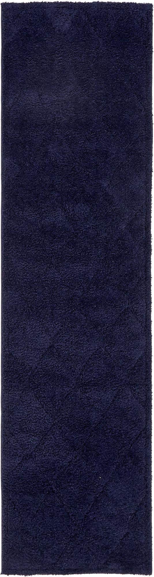 Lattice Shag Collection 10 Ft Runner Rug - Soft Navy Blue Shag Carpet for Hallways & Entryways | Durable Floor Mat for High Traffic Areas & Cozy Home Decor
