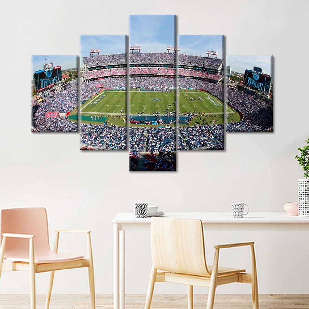 Nissan Stadium Sports Wall Art - 5 Piece Canvas Basketball Prints for Home Decor, Tennessee Modern Artwork (60