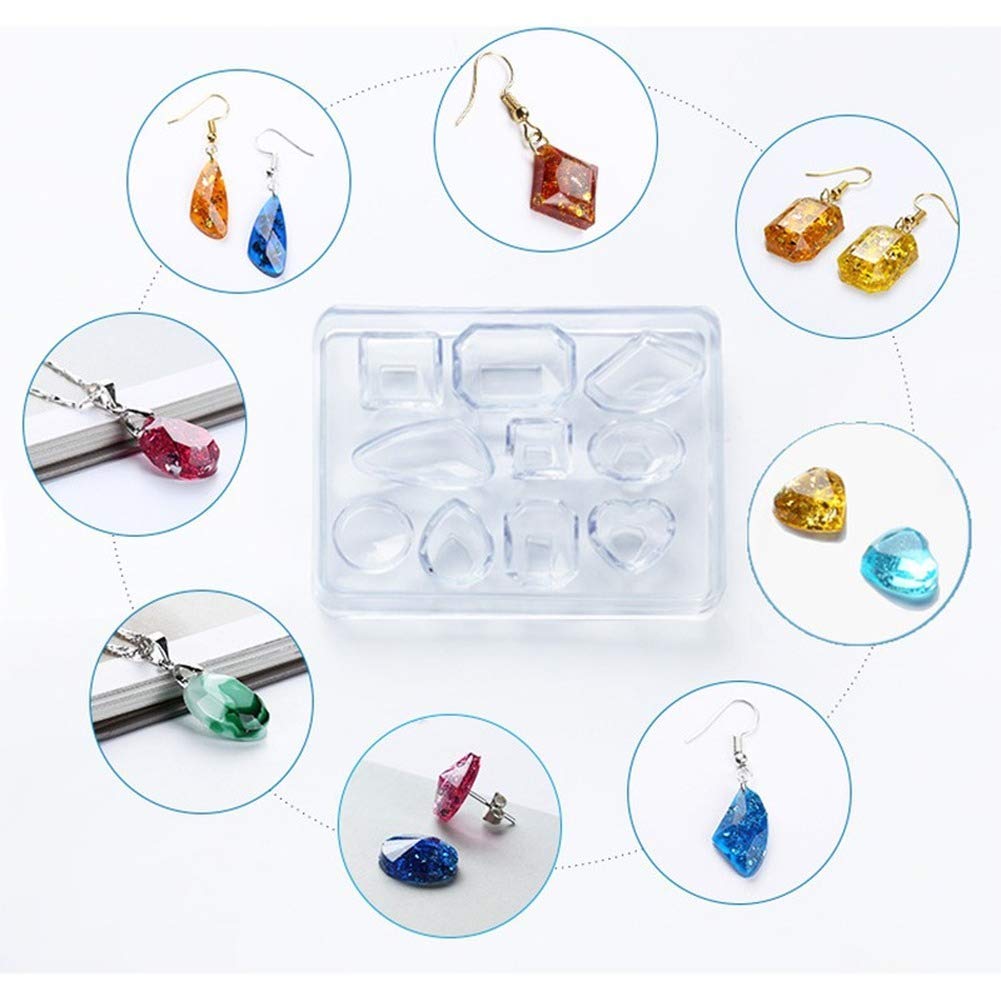 3PCS Silicone Casting Mold Set for DIY Resin Jewelry Making - 10 Unique Shapes for Earrings, Pendants & Charms - Perfect for Epoxy Resin, Polymer Clay & Craft Projects - Great for Handmade Gifts, Home Decor & Jewelry Business