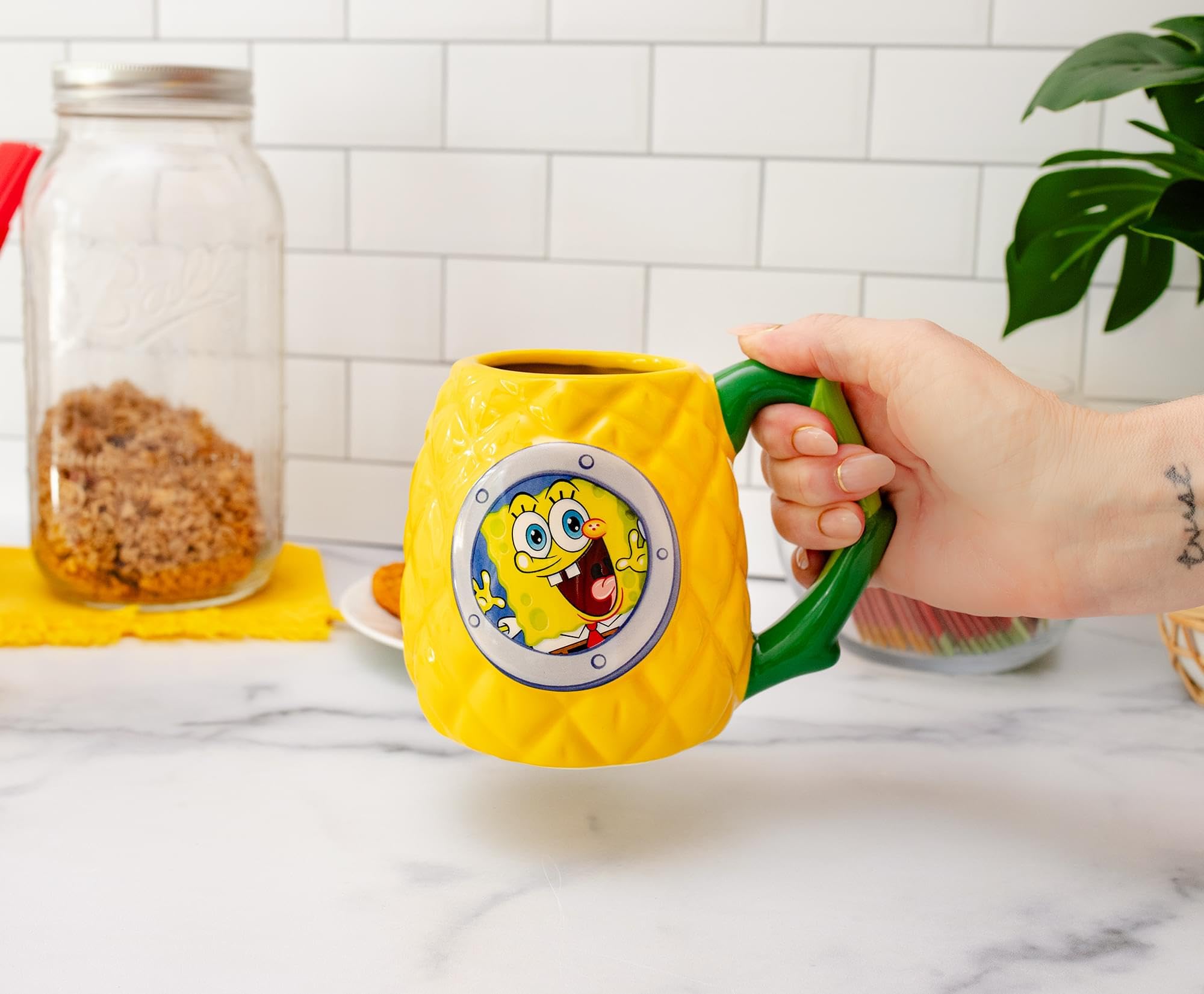 SpongeBob Pineapple House 3D Sculpted Ceramic Mug - 20oz Funny Cartoon Coffee Cup for Fans - Perfect for Home, Office & Gifts