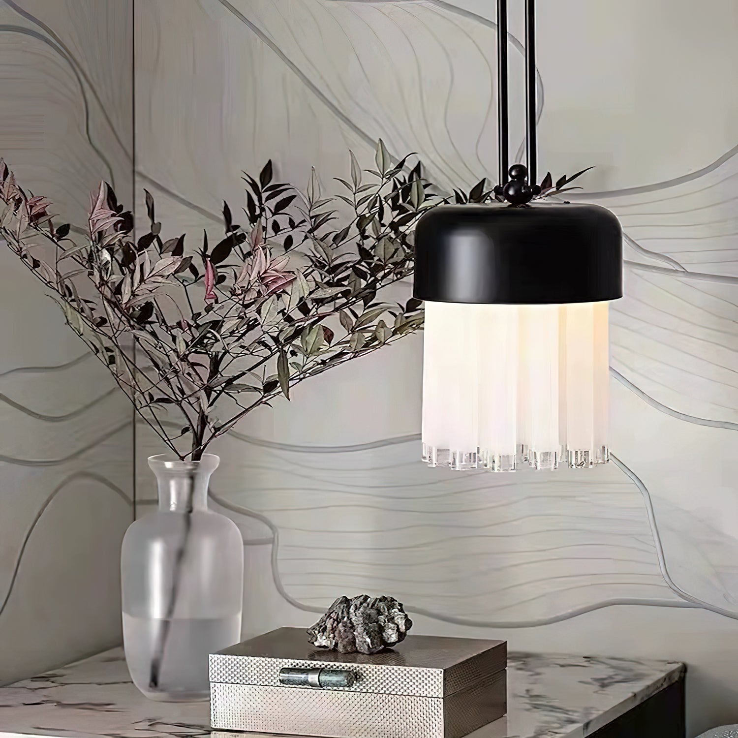 Modern Felix Pendant Light - Adjustable Hanging Chandelier for Kitchen Island, Dining Room & Bedroom Lighting - Dimmable LED Ceiling Fixture with Vintage Industrial Design