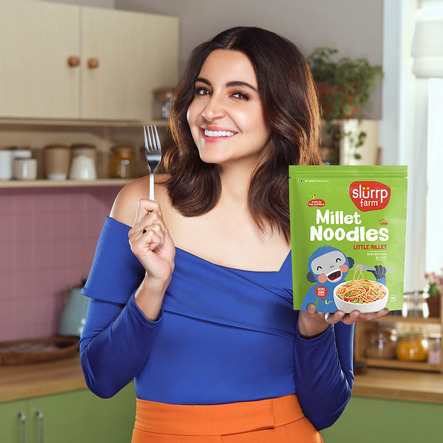 SLURRP FARM Little Millet Noodles - Gluten-Free, No Maida, Unfried, 192g Pack | Vegetarian & Healthy Pasta Alternative | Perfect for Vegan Meals, Weight Loss Diets & Gluten-Free Cooking