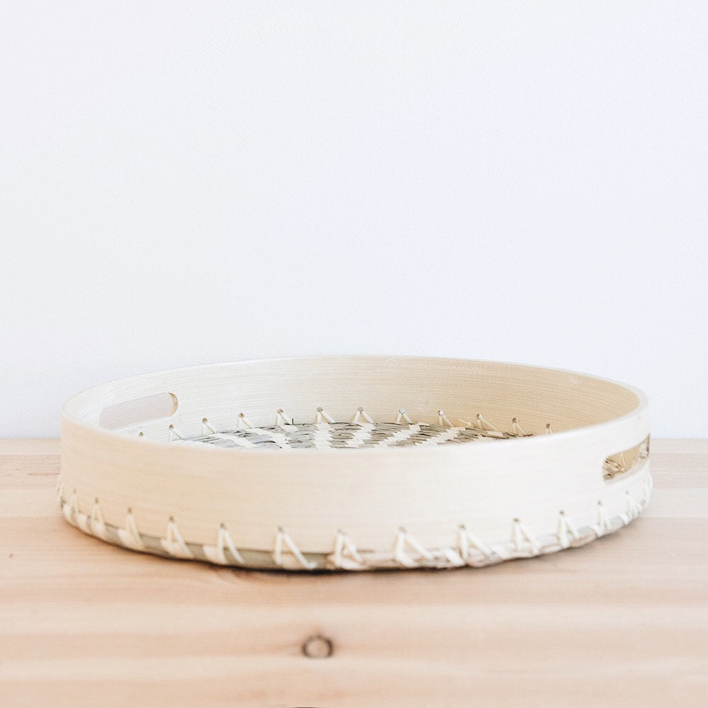 Lola Woven Bamboo Tray - Natural Eco-Friendly Serving Tray for Dining, Kitchen, and Home Decor | Perfect for Entertaining, Snacks, and Organizing Jewelry