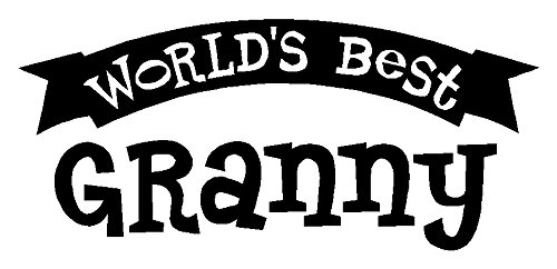 World's Best Granny Vinyl Decal Sticker - 6 Inch White Car Window Decoration for Grandmothers - Perfect for Cars, Laptops, Water Bottles & Gifts